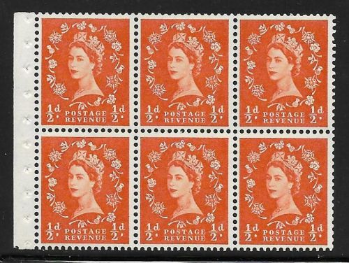 SB7a Wilding booklet pane Crown on Cream perf type Ie Bottom UNMOUNTED MNT MNH