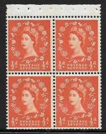 SB11a ½d Crowns left Wilding booklet pane perf type AP UNMOUNTED MNT MNH