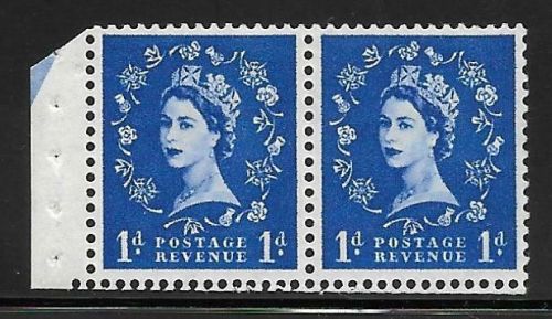 SB28 1d Wilding booklet pane perf type E(½v) with arrow UNMOUNTED MNT