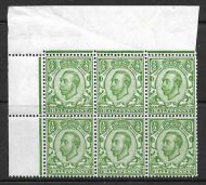 Sg 340 N4k Variety ½d Green Downey Head die 2 - White scales UNMOUNTED MINT