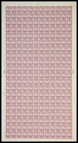 XS17 6d Scotland Regional Sheet Crowns White - 4 no dot Full sheet U/M