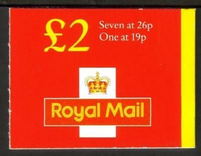 GB 1999 FW11 £2 Folded booklet with excellent perfs - No Cylinder