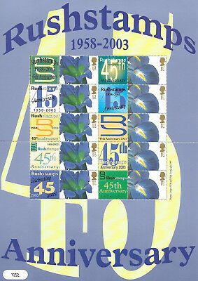 BC-012 GB 2003 Rushstamps 45th Anniversary Smiler sheet UNMOUNTED MINT MNH