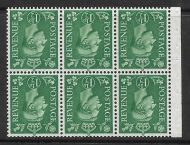 QB26a perf type I -1½d Pale Green Booklet pane UNMOUNTED MINT/MNH