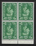 QB27b perf type P -1½d Pale Green Booklet pane UNMOUNTED MINT/MNH