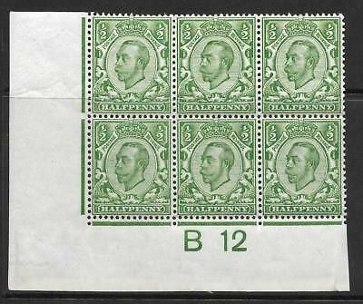 Sg 338 ½d Green Downey Head control B 12 perf 2 UNMOUNTED MNH