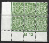 Sg 338 ½d Green Downey Head control B 12 perf 2A UNMOUNTED MINT MNH