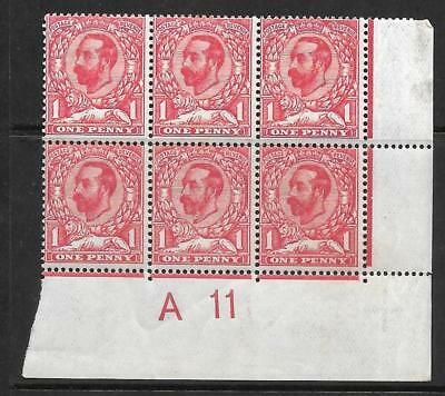 Sg 329 1d Carmine Downey Head Die 1b Control A11(w) perf 2 UNMOUNTED MINT