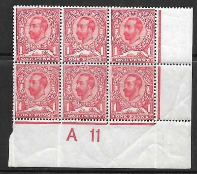 Sg 327 1d Carmine Downey Head Die 1a Control A11(c) perf 2 UNMOUNTED MINT