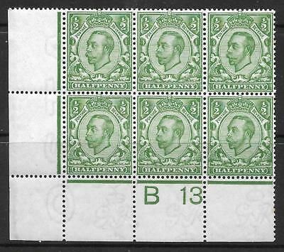 Sg 344 ½d Green Downey Head control B13 perf 2A UNMOUNTED MINT