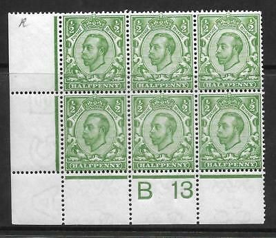 Sg 344 ½d Green Downey Head control B13 perf 2A MOUNTED MINT