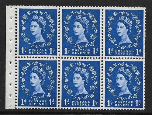 SB40b Wilding booklet pane Green phos with variety 1x 8mm band UNMOUNTED MNT MNH