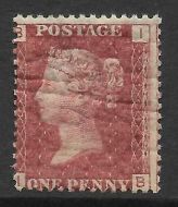 1858 Sg 43 1d Penny Red plate 164 Lettered I-B UNMOUNTED MINT