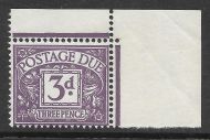 Sg D60a 3d QE II Multi Crowns Postage Due Wmk Inverted Corner UNMOUNTED MINT