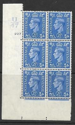 2½d Light Blue Cylinder Control U47 227 No Dot perf 5(E I) UNMOUNTED MINT
