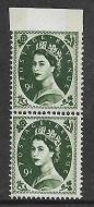 S128a 9d Wilding Violet Phosphor variety - Imperf margin UNMOUNTED MINT MNH