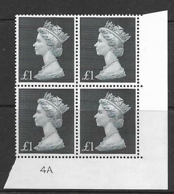 1969 £1 machin hi-value cylinder no 4A UNMOUNTED MINT MMH