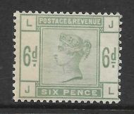 Sg 194 6d Green from Lilac  Green issue Lettered J-L UNMOUNTED MINT MNH