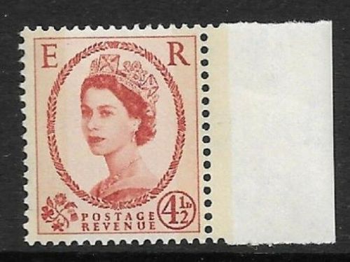 Sg 609a 4½d Wilding Phos graphite Narrow Band Right single UNMOUNTED MINT