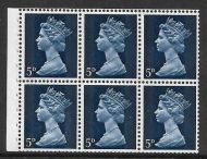 UB19 5d Pre-decimal Machin Booklet pane perf I UNMOUNTED MINT MNH