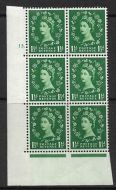 S25h 1½d Wilding Tudor Wmk Cylinder 13 Dot with variety UNMOUNTED MINT