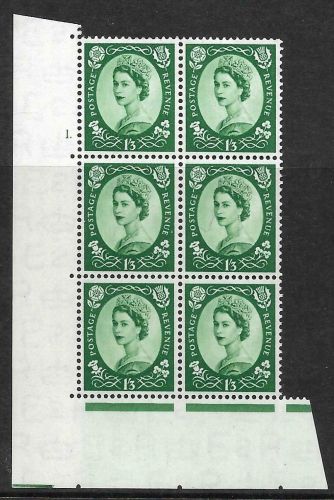 1/3 Wilding Tudor Crown cylinder 1 Dot perf type A(E/I) UNMOUNTED MINT