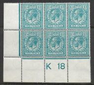 N31(1) 10d Bright Turquoise Blue Royal Cypher control K18 perf UNMOUNTED MINT