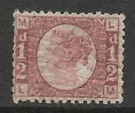 Sg 48 ½d Rose Red Plate 12 Lettered L-M UNMOUNTED MINT