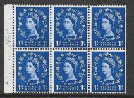 SB26 1d Wilding booklet pane cyl F3 Dot perf type Ie Top UNMOUNTED MNT