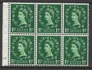 SB62 Wilding booklet pane cylinder G6 No Dot perf I UNMOUNTED MNT