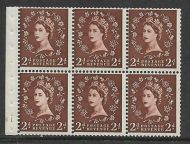 SB76 Wilding booklet pane Tudor Cyl H1 No Dot perf type I UNMOUNTED MNT