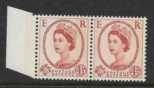 Sg S97a 4½d Wilding Blue Phos on Cream 1 x 6mm band left UNMOUNTED MINT