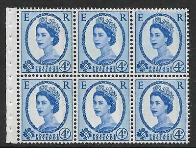 SB107a Wilding booklet pane Blue Phos perf type I UNMOUNTED MNT