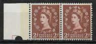 S46c+ca 2d Wilding Phos Cream 1 x 6mm in margin  2 x 8mm Band UNMOUNTED MINT