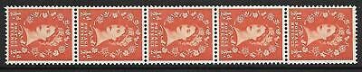 S4m Wilding Multi Crown on Cream Coil strip with variety UNMOUNTED MINT