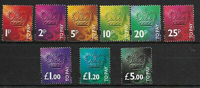 Sg D102 - D110 1994 Decimal set of Postage Dues UNMOUNTED MINT MNH