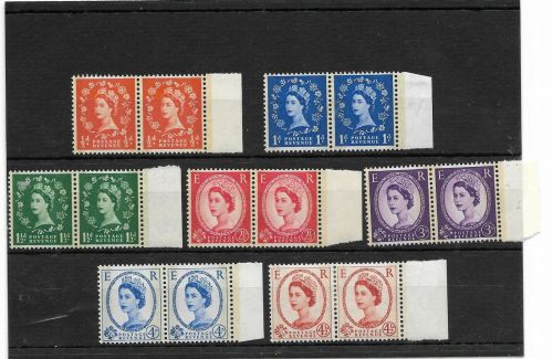 Sg 599 - 609 Wilding Phos graphite Narrow Band Right marginal set UNMOUNTED MINT