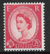S66b 2½d Wilding 1 x 8mm band photo left UNMOUNTED MINT MNH