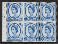 SB111 Wilding booklet pane Violet phos 9.5 cylinder N2T No Dot UNMOUNTED MNT MNH