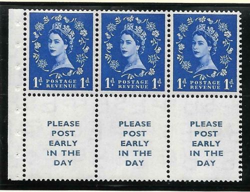SB24a Wilding booklet pane Tudor perf type Ie Bottom UNMOUNTED MNT
