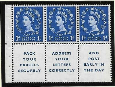SB25 Wilding booklet pane Tudor perf type Ie middle UNMOUNTED MNT