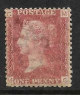 1858 Sg 43 1d Penny Red plate 159 Lettered M-C MOUNTED MINT