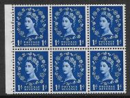 SB49 1d Wilding booklet pane Violet 8mm perf type Ie Bottom UNMOUNTED MNT