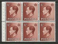 PB3a 1½d Edward VIII Booklet pane perf type P UNMOUNTED MINT