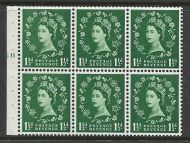 SB65 Wilding booklet pane MC on cream perf type I cyl G11 TOP ND UNMOUNTED MNT