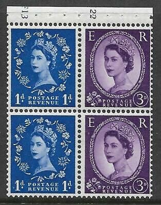 SB35 Wilding booklet pane Crown Left Cyl F13K22 ND perf type I UNMOUNTED MNT