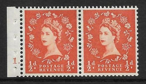 SB3 ½d Tudor Wilding booklet pane Cyl 1 Dot perf type E UNMOUNTED MNT MNH