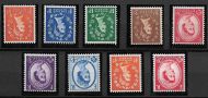 1958-65 Wilding Multi-Crowns Inverted Set of 9 UNMOUNTED MINT