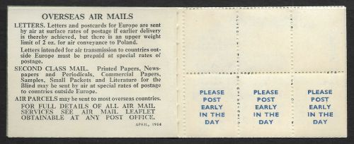 F16 2 6 GPO Advert Pane Proof booklet - April 1954 UNMOUNTED MINT