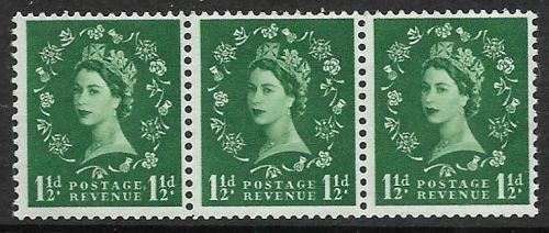 S26s 1½d Wilding Edward Crown listed variety - Daffodil Flaw UNMOUNTED MINT